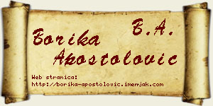 Borika Apostolović vizit kartica
